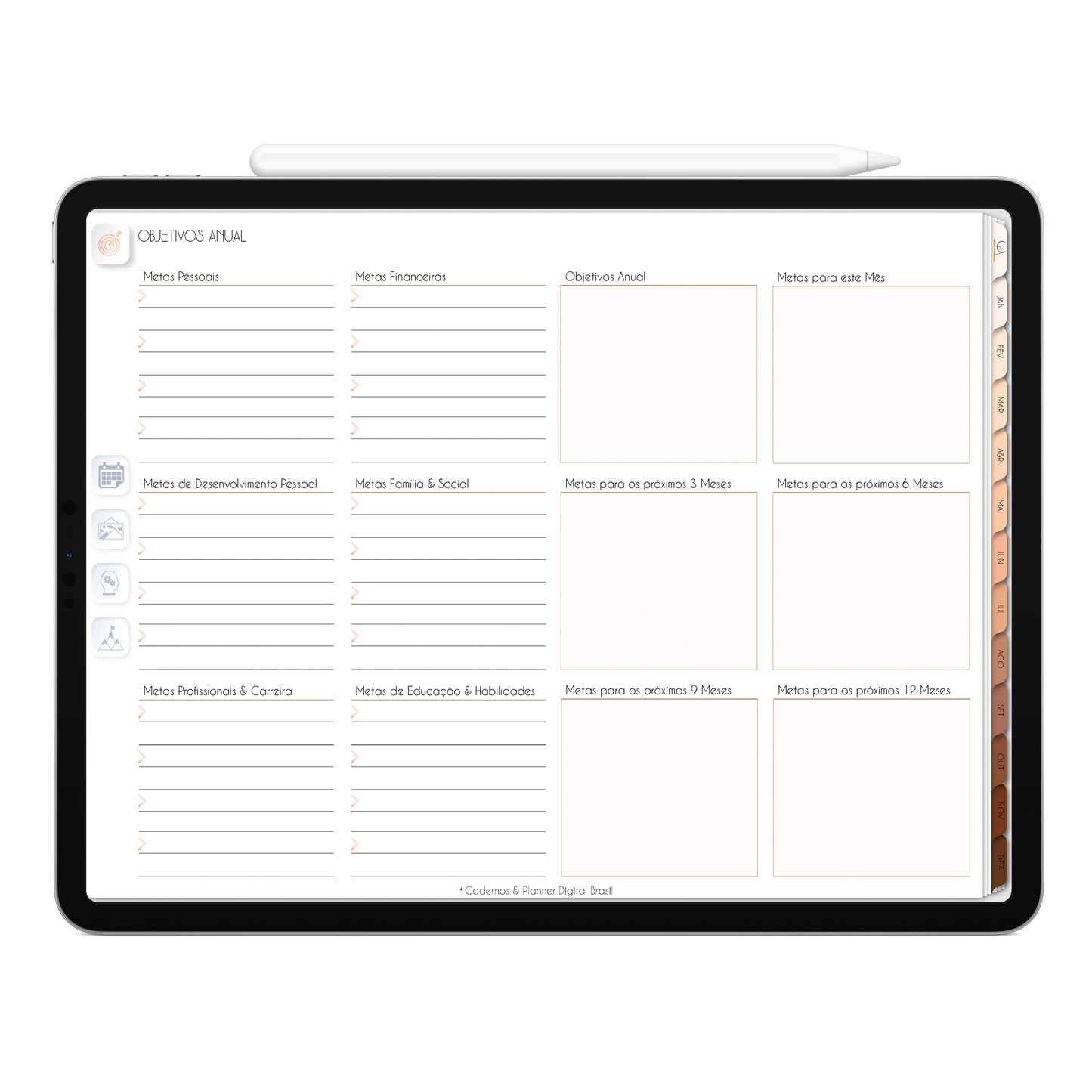 Planner Digital 2023 Horizontal Minimal Universe Resistência • iPad Tablet • Download Instantâneo • Sustentável