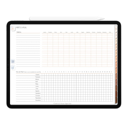 Planner Digital 2023 Horizontal Minimal Universe Resistência • iPad Tablet • Download Instantâneo • Sustentável