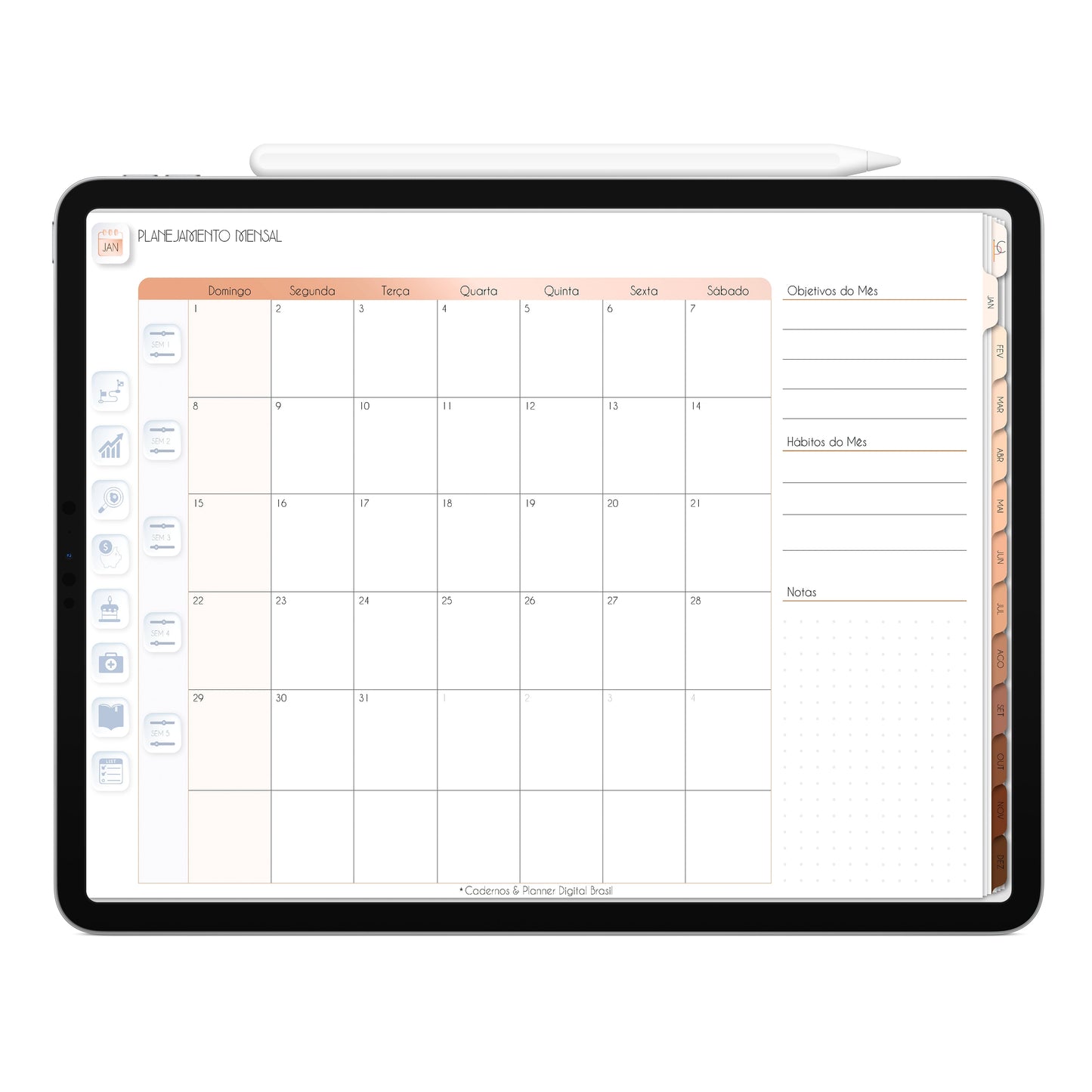 Planner Digital 2023 Horizontal Minimal Universe Ondas de Luz • iPad Tablet • Download Instantâneo • Sustentável
