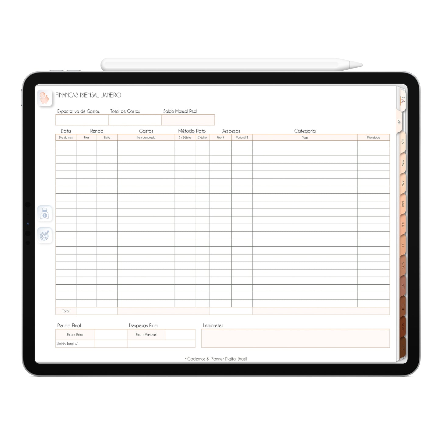Planner Digital 2023 Horizontal Minimal Universe Ondas de Luz • iPad Tablet • Download Instantâneo • Sustentável