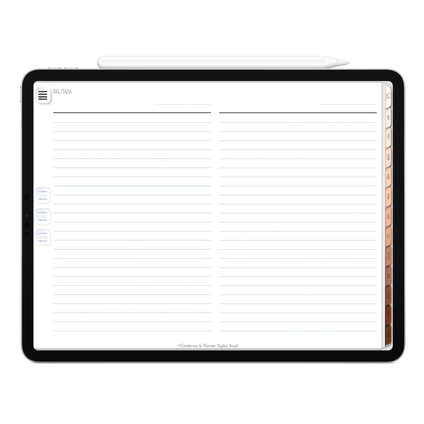 Planner Digital 2023 Horizontal Minimal Universe Fronteira energética • iPad Tablet • Download Instantâneo • Sustentável