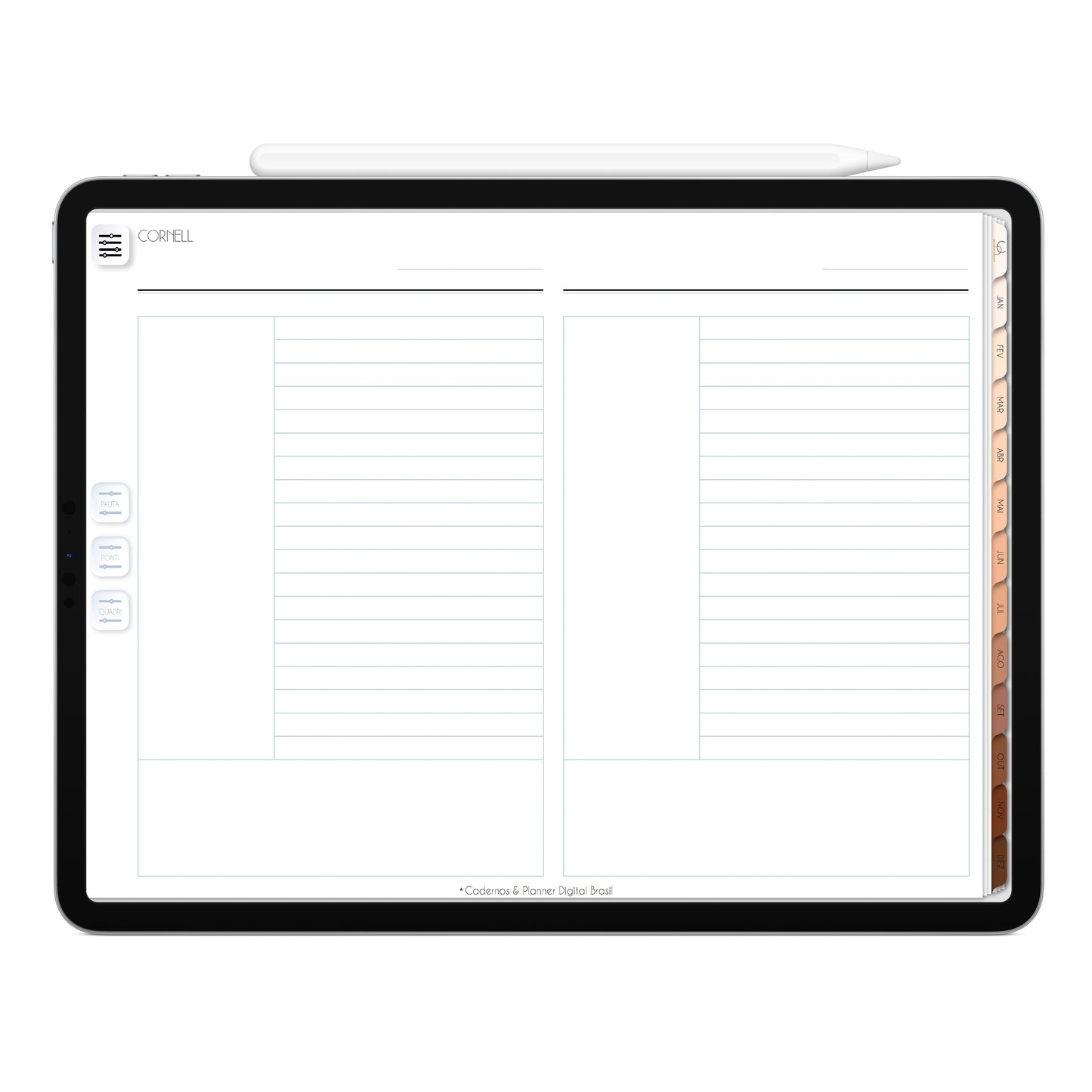 Planner Digital 2023 Horizontal Minimal Universe Ondas de Luz • iPad Tablet • Download Instantâneo • Sustentável