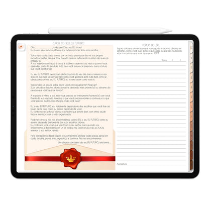 Planner Digital 2023 Horizontal Minimal Universe Ondas de Luz • iPad Tablet • Download Instantâneo • Sustentável