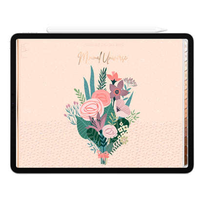 Planner Digital 2023 Horizontal Minimal Universe Floral • iPad Tablet • Download Instantâneo • Sustentável