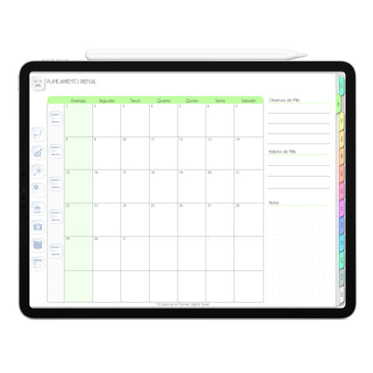 Planner Digital 2023 Horizontal Life In Colors Day • iPad Tablet • Download Instantâneo • Sustentável