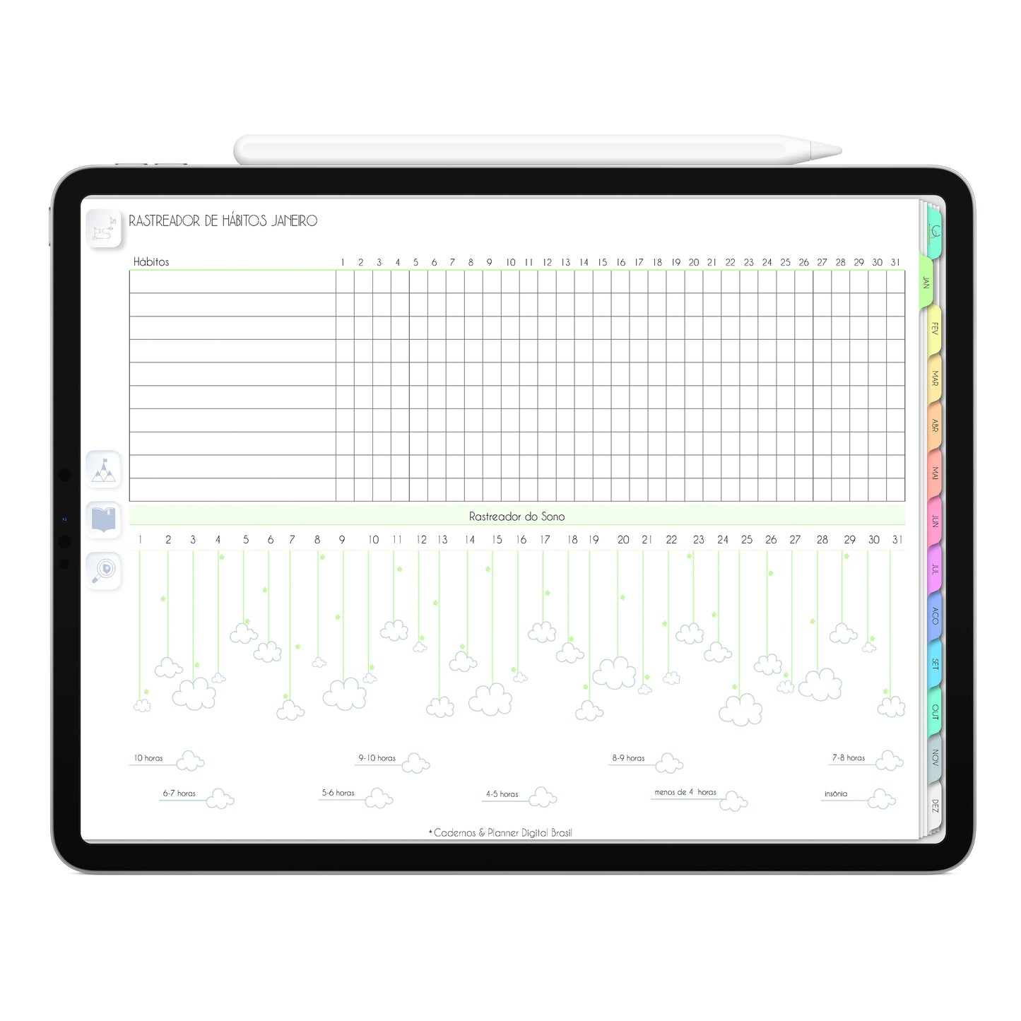 Planner Digital 2023 Horizontal Life In Colors Day • iPad Tablet • Download Instantâneo • Sustentável
