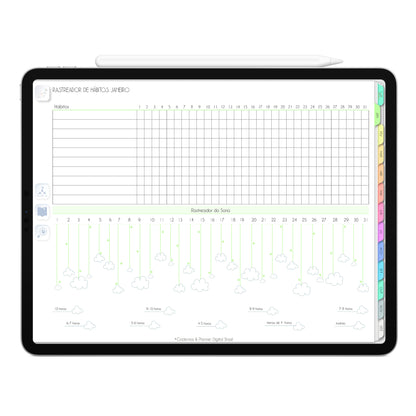 Planner Digital 2023 Horizontal Life In Colors Day • iPad Tablet • Download Instantâneo • Sustentável