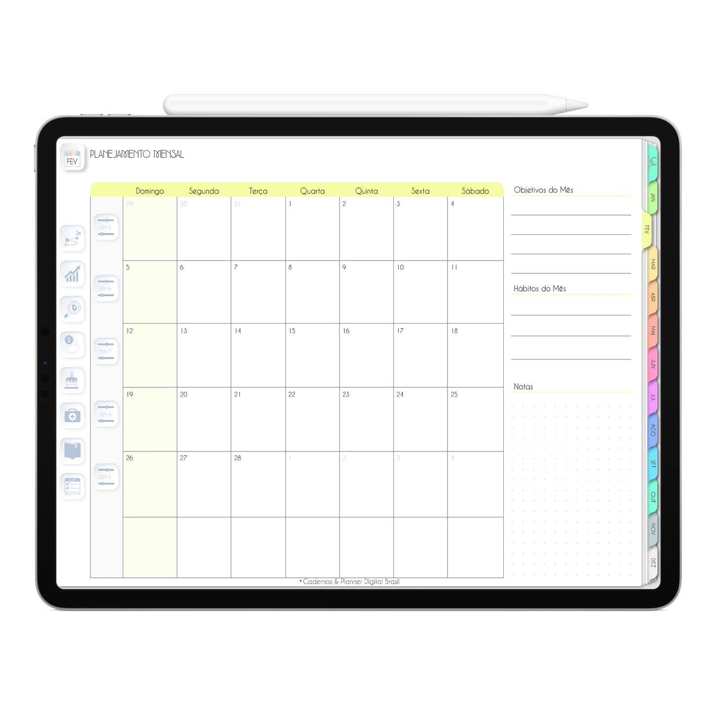 Planner Digital 2023 Horizontal Life In Colors Colorful Life • iPad Tablet • Download Instantâneo • Sustentável