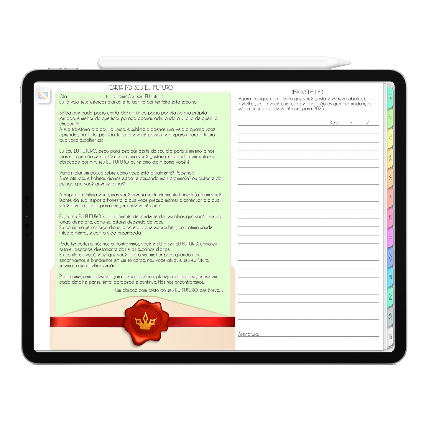 Planner Digital 2023 Horizontal Life In Colors Day • iPad Tablet • Download Instantâneo • Sustentável