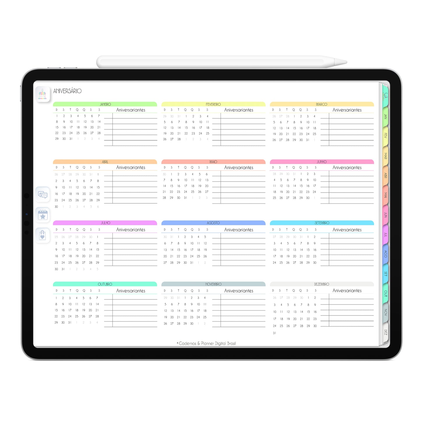 Planner Digital 2023 Horizontal Life In Colors Pastel • iPad Tablet • Download Instantâneo • Sustentável