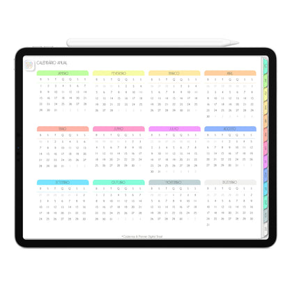 Planner Digital 2023 Horizontal Life In Colors Golden Love • iPad Tablet • Download Instantâneo • Sustentável