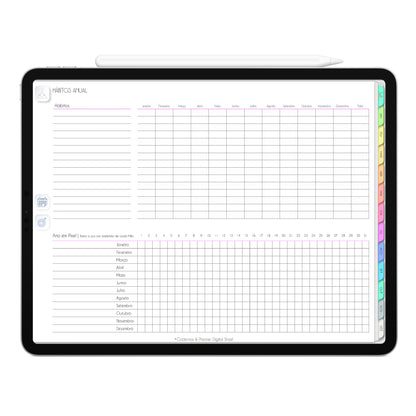 Planner Digital 2023 Horizontal Life In Colors Pastel • iPad Tablet • Download Instantâneo • Sustentável