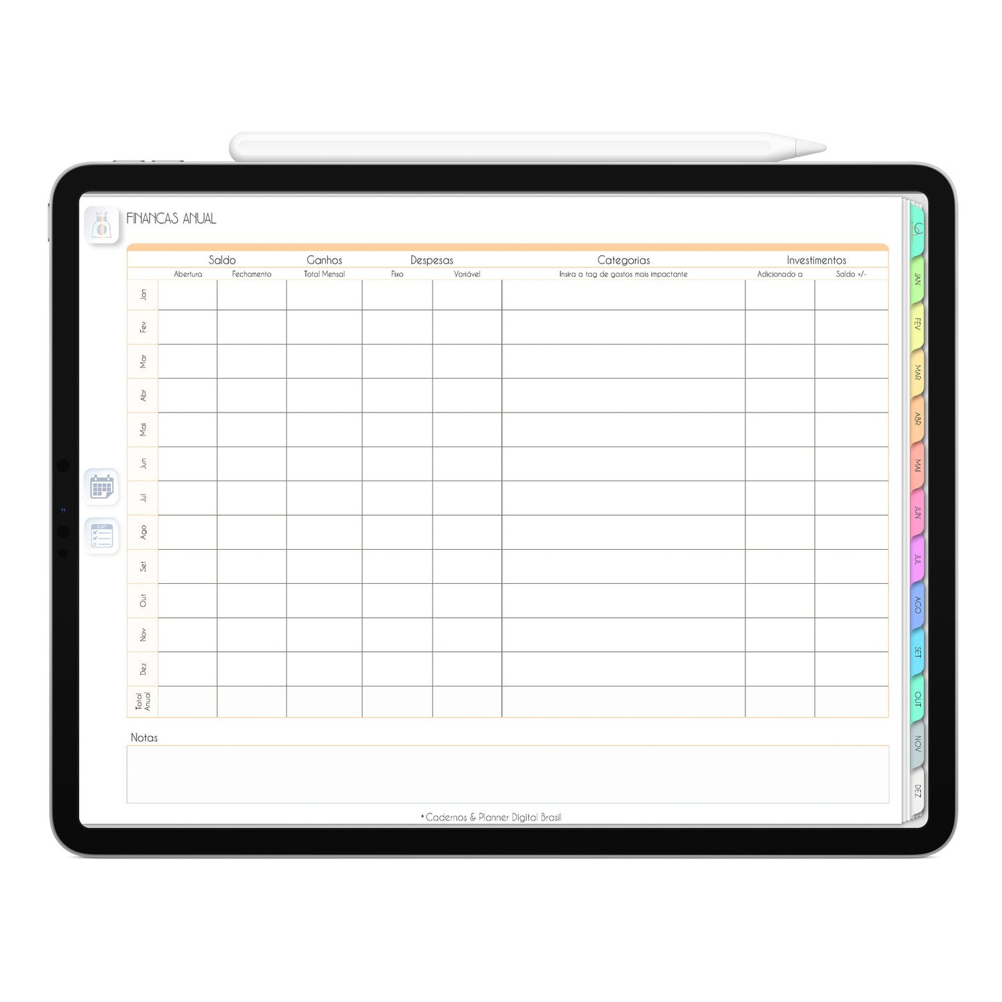 Planner Digital 2023 Horizontal Life In Colors Day • iPad Tablet • Download Instantâneo • Sustentável