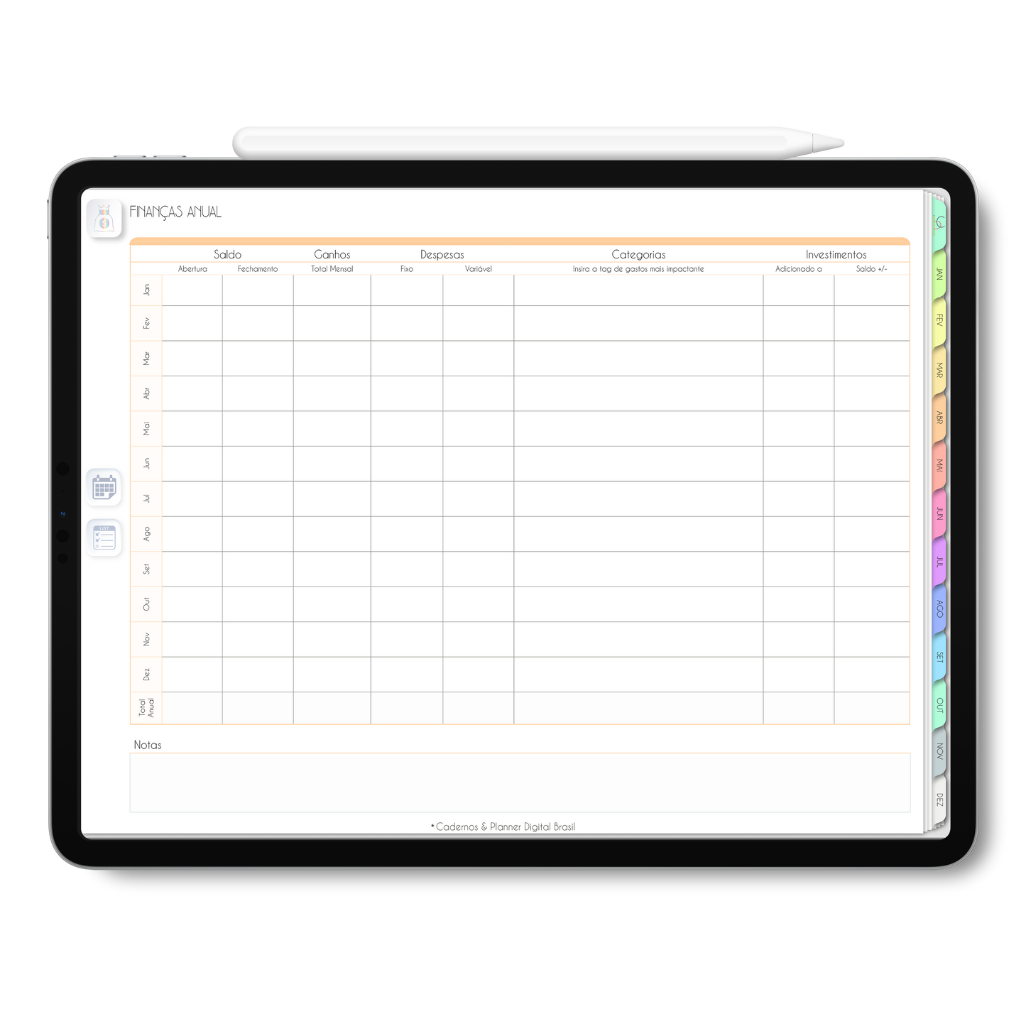 Planner Digital 2023 Horizontal Life In Colors Dream Big • iPad Tablet • Download Instantâneo • Sustentável