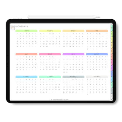 Planner Digital 2023 Horizontal Life In Colors Pastel • iPad Tablet • Download Instantâneo • Sustentável