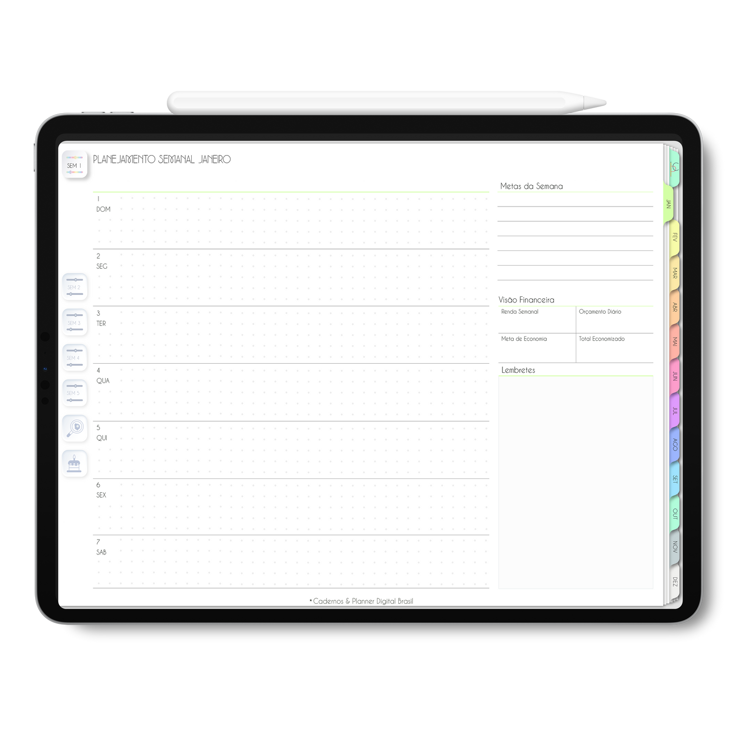 Planner Digital 2023 Horizontal Life In Colors PetLove • iPad Tablet • Download Instantâneo • Sustentável