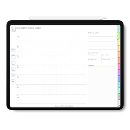 Planner Digital 2023 Horizontal Life In Colors Day • iPad Tablet • Download Instantâneo • Sustentável