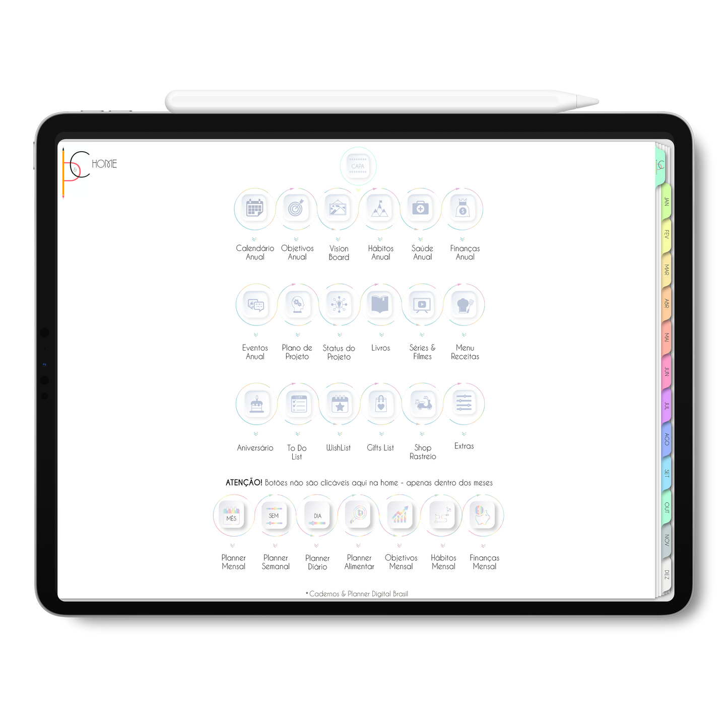 Planner Digital 2023 Horizontal Life In Colors Colorful Life • iPad Tablet • Download Instantâneo • Sustentável