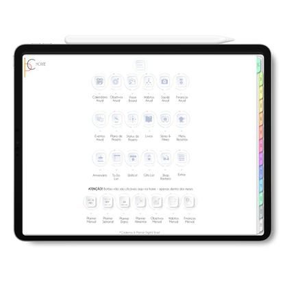 Planner Digital 2023 Horizontal Life In Colors Colorful Life • iPad Tablet • Download Instantâneo • Sustentável