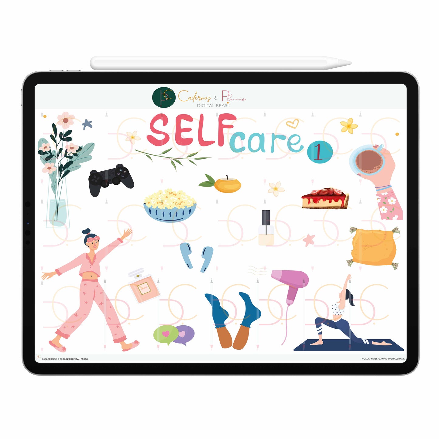 Stickers Adesivos Digital Self Care, Cuidado Pessoal, Autocuidado, Gratidão • Planner Digital Caderno Digital • iPad Tablet • GoodNotes Noteshelf