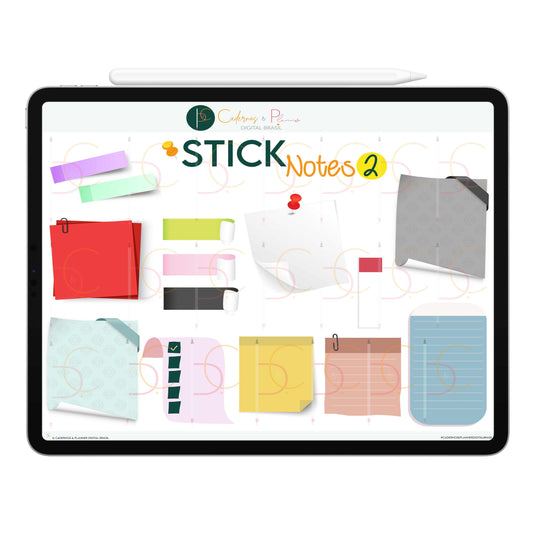 Adesivos Stickers Digital Notas Adesivas Study Notes • iPad Tablet • Download instantâneo • 100% Sustentável